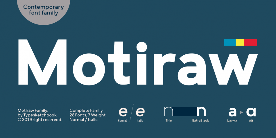 Пример шрифта Motiraw